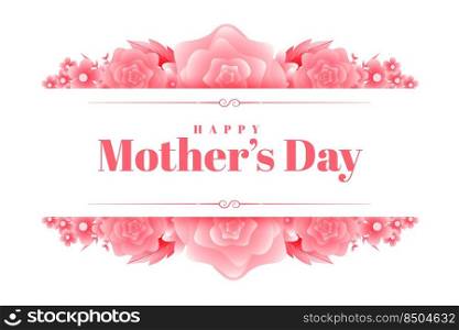 mothers day card with flowers decoration