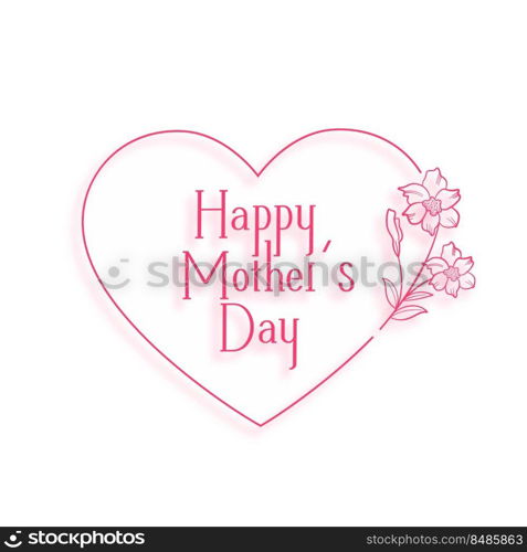 mothers day celebration line style heart background