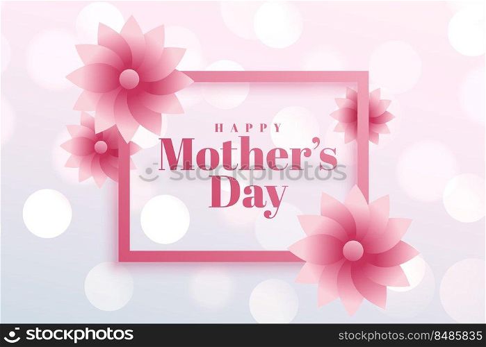 mothers day flower greeting with bokeh background