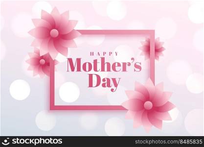 mothers day flower greeting with bokeh background