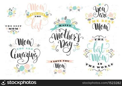 Mothers Day. Lettering design. Vector illustration.. Mothers Day. Lettering design.