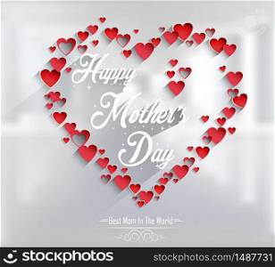 Mothers day with concept hearts.Vector