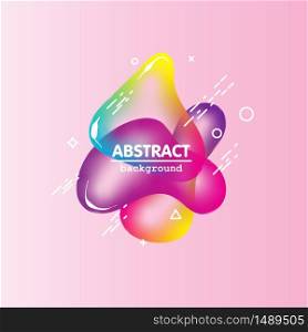 Motion amoeba fluid abstract background paper cut. Liquid bubble for logo text. Book cover modern banner neon colors with outline. Amoeba vector.. Motion amoeba fluid abstract background paper cut