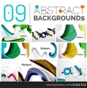 Motion concept abstract background set. Motion concept abstract background set. Infinity space templates with sample text. Business card and identity design elements