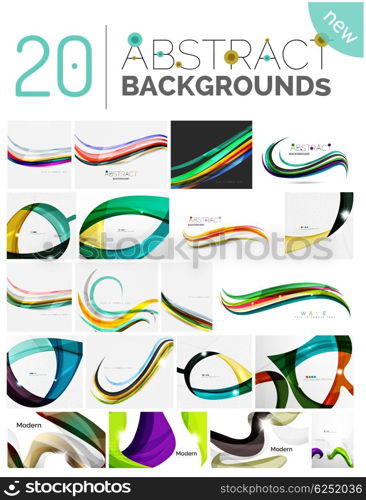 Motion concept abstract background set. Motion concept abstract background set. Infinity space templates with sample text. Business card and identity design elements