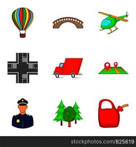 Motion control icons set. Cartoon set of 9 motion control vector icons for web isolated on white background. Motion control icons set, cartoon style