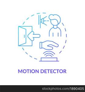 Motion detector blue gradient concept icon. Security system device abstract idea thin line illustration. Motion sensor and alert. Protection equipment. Vector isolated outline color drawing.. Motion detector blue gradient concept icon