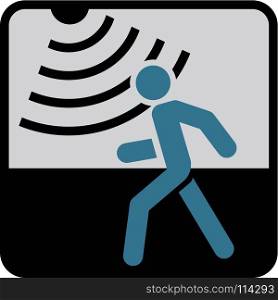 Motion detector solid icon, security and guard, vector graphics, a glyph pattern on a black background, eps 10.