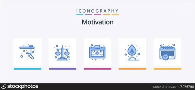Motivation Blue 5 Icon Pack Including . schedule. health. calendar. pot. Creative Icons Design