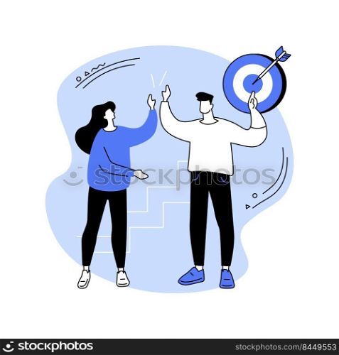 Motivational coach isolated cartoon vector illustrations. Motivational coach talking with client, aim at good results, self-employed people, positive thinking, NLP training vector cartoon.. Motivational coach isolated cartoon vector illustrations.