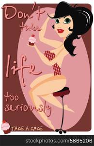 Motivational poster with pin up girl