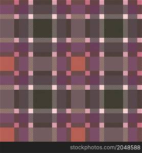 Motley seamless rectangular vector pattern as a tartan plaid mainly muted orange, khaki and pink hues with diagonal lines, texture for flannel shirt, plaid, tablecloths, clothes, blankets and other textile