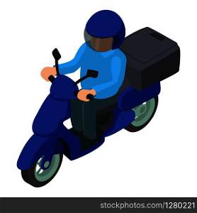 Moto delivery icon. Isometric illustration of moto delivery vector icon for web. Moto delivery icon, isometric style