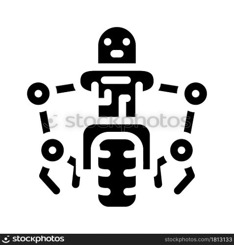 moto robot transport glyph icon vector. moto robot transport sign. isolated contour symbol black illustration. moto robot transport glyph icon vector illustration