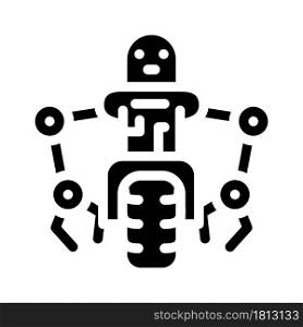 moto robot transport glyph icon vector. moto robot transport sign. isolated contour symbol black illustration. moto robot transport glyph icon vector illustration