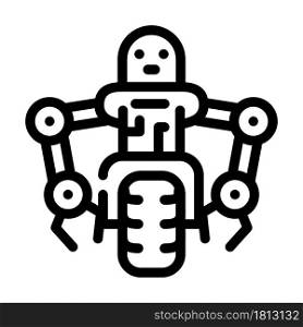moto robot transport line icon vector. moto robot transport sign. isolated contour symbol black illustration. moto robot transport line icon vector illustration
