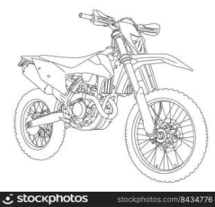 motobike outline drawing in eps10