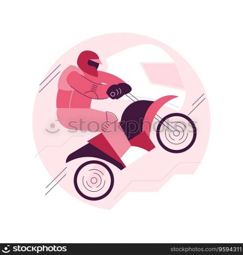 Motocross abstract concept vector illustration. Adventure sport, motorsport ch&ionship, motorbike race, extreme track, motorcross rally, enduro dirt bike, bicycle rider, moto abstract metaphor.. Motocross abstract concept vector illustration.