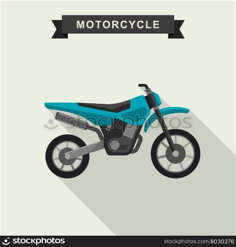 Motocross bike in flat style. Vector illustration.