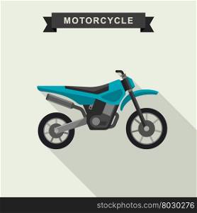 Motocross bike in flat style. Vector illustration.