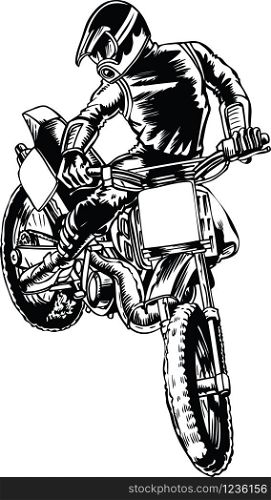 Motocross Jump Vector Illustration