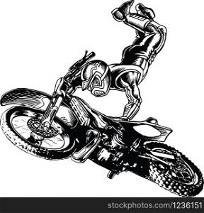 Motocross Stunt Vector Illustration