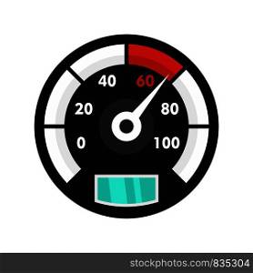 Motor bike speedometer icon. Flat illustration of motor bike speedometer vector icon for web isolated on white. Motor bike speedometer icon, flat style