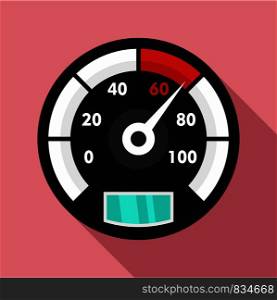 Motor bike speedometer icon. Flat illustration of motor bike speedometer vector icon for web design. Motor bike speedometer icon, flat style