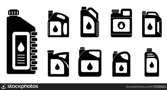 Motor oil engine icons set. Simple set of motor oil engine vector icons for web design on white background. Motor oil engine icons set, simple style