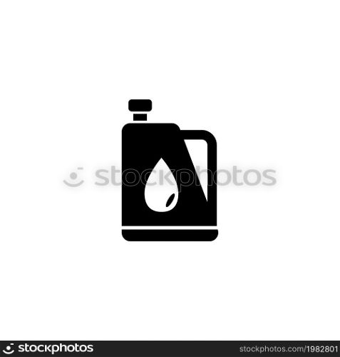 Motor Oil Tank. Flat Vector Icon. Simple black symbol on white background. Motor Oil Tank Flat Vector Icon
