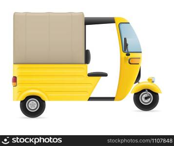 motor rickshaw tuk-tuk indian taxi transport vector illustration isolated on white background
