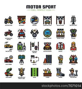Motor Sport , Thin Line and Pixel Perfect Icons