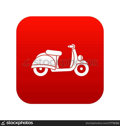 Motorbike icon digital red for any design isolated on white vector illustration. Motorbike icon digital red