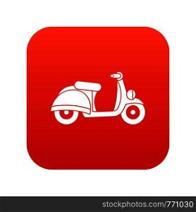 Motorbike icon digital red for any design isolated on white vector illustration. Motorbike icon digital red