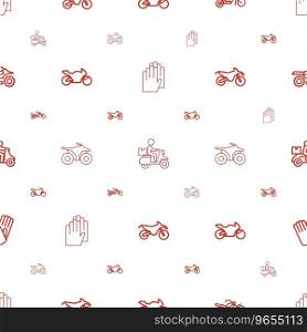 Motorbike icons pattern seamless white background Vector Image