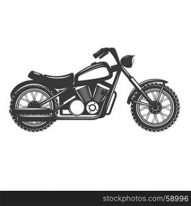 Motorbike isolated on white background. Design elements for logo, label, emblem, sign, badge. Vector illustration