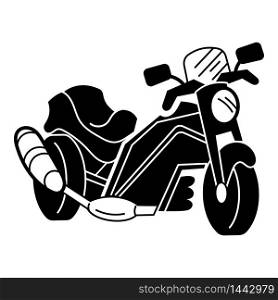 Motorbike with exhaust icon. Simple illustration of motorbike with exhaust vector icon for web design isolated on white background. Motorbike with exhaust icon, simple style