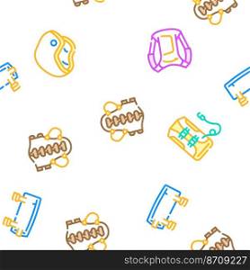 motorcycle accessories biker vector seamless pattern thin line illustration. motorcycle accessories biker vector seamless pattern