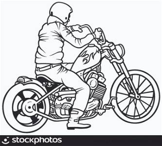 Motorcycle And Driver