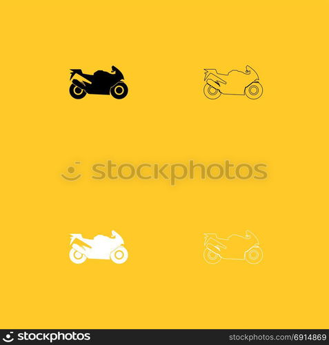 Motorcycle black and white set icon .. Motorcycle black and white set icon . Flat style .