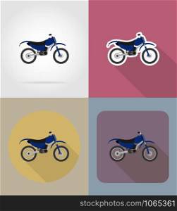 motorcycle flat icons vector illustration isolated on background