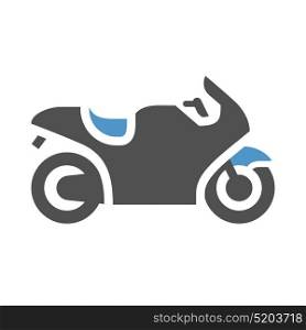 Motorcycle - gray blue icon isolated on white background. motorcycle flat icon