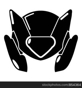 Motorcycle helmet design icon. Simple illustration of motorcycle helmet design vector icon for web. Motorcycle helmet design icon, simple black style