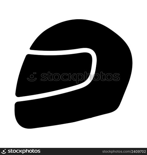 Motorcycle helmet head injury protection icon stock illustration