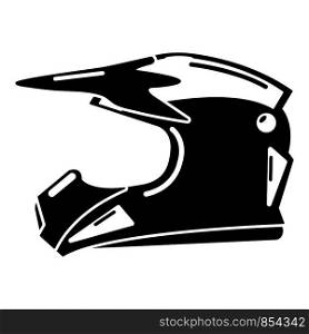 Motorcycle helmet icon. Simple illustration of motorcycle helmet vector icon for web. Motorcycle helmet icon, simple black style