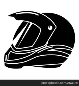 Motorcycle helmet racing icon. Simple illustration of motorcycle helmet racing vector icon for web. Motorcycle helmet racing icon, simple black style