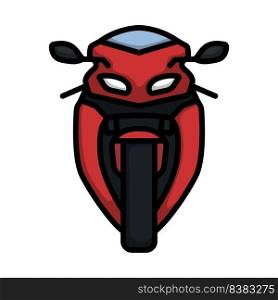 Motorcycle Icon. Editable Bold Outline With Color Fill Design. Vector Illustration.