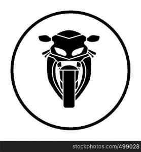 Motorcycle icon front view. Thin Circle Stencil Design. Vector Illustration.