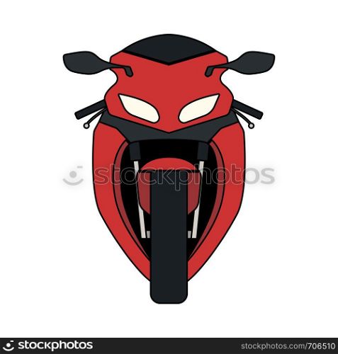 Motorcycle Icon. Outline With Color Fill Design. Vector Illustration.