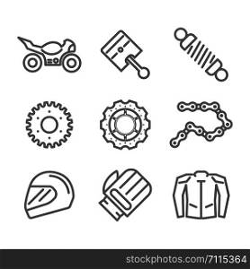 Motorcycle icon set, vector illustration